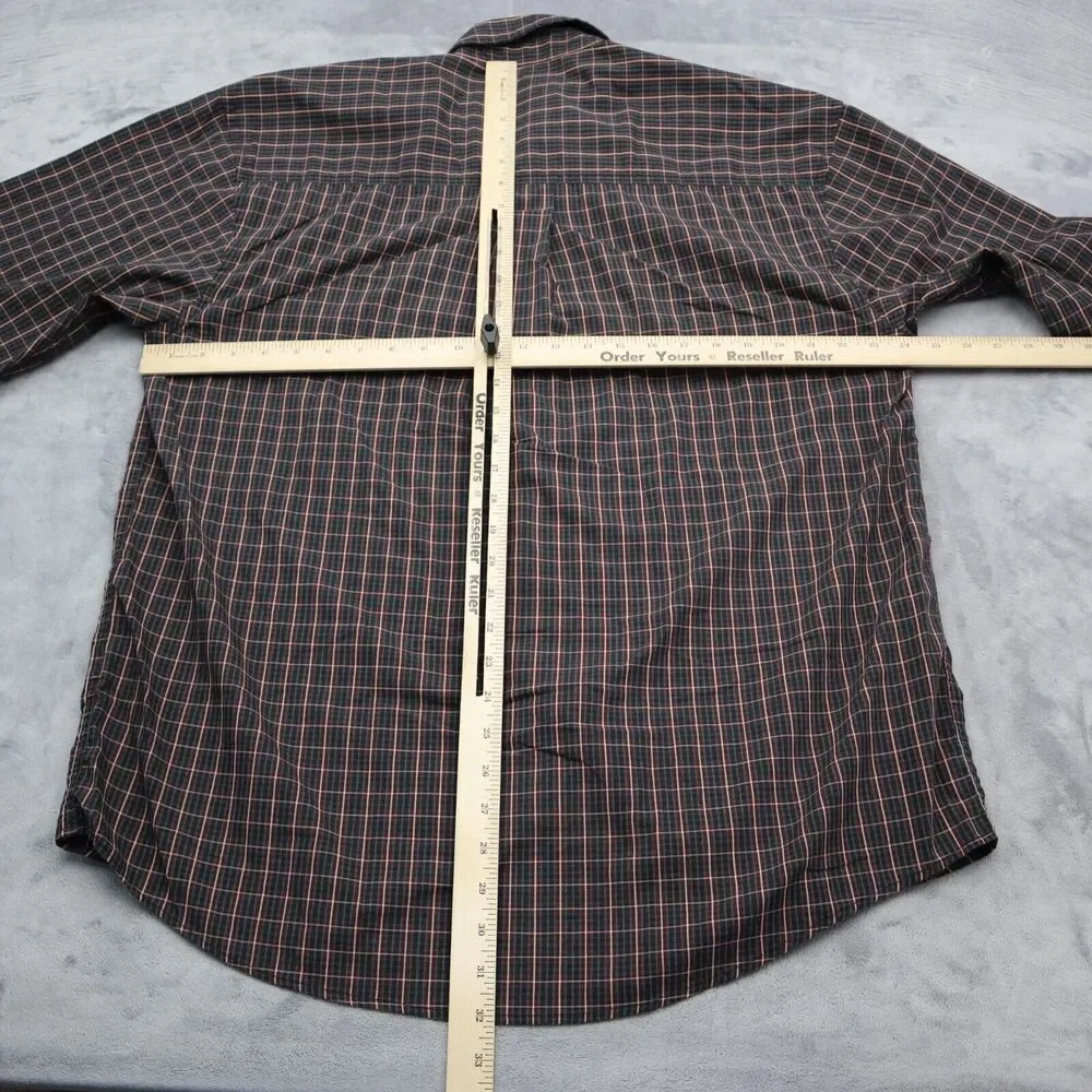 Dockers Shirt Men Large Red Blue Plaid Wrinkle Free Long Sleeve Button Up Casual - Picture 3 of 16